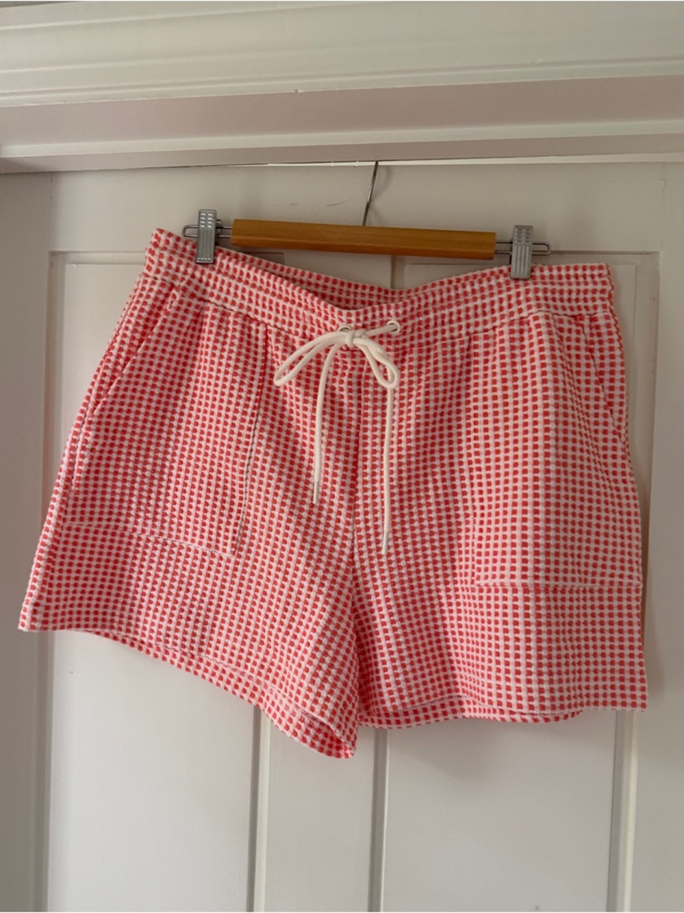 Lou & Grey Coral Pink Waffle Drawstring Athletic Shorts Sz Large